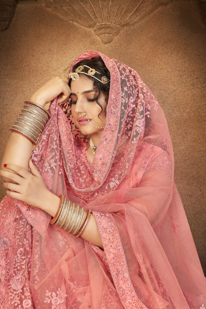 Designer Net Lehenga Choli | Sequins Embroidery Wedding and Partywear