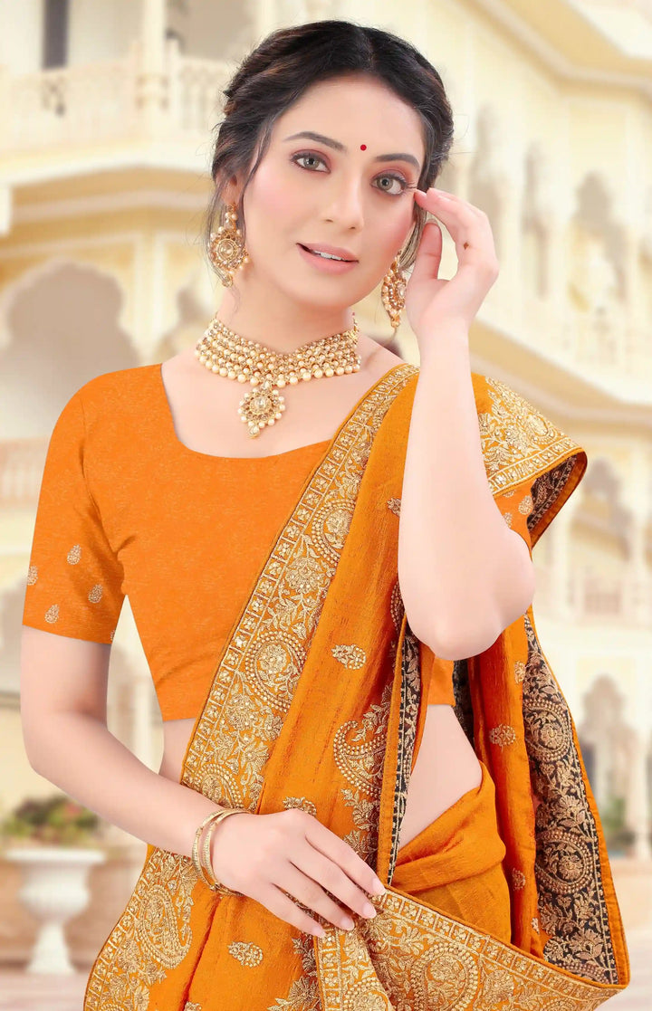 Vichitra Silk Saree Jari & Stone Embroidery | Special Event & Festive