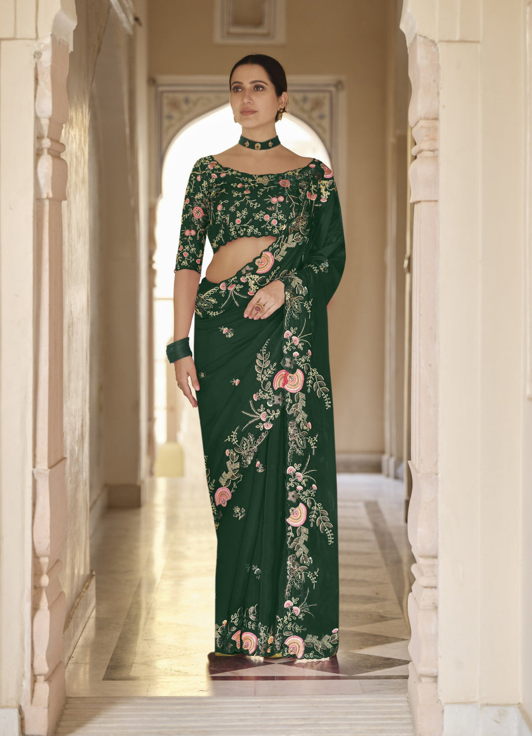 Heavy Embroidered Organza Saree | Special Event & Wedding Elegance