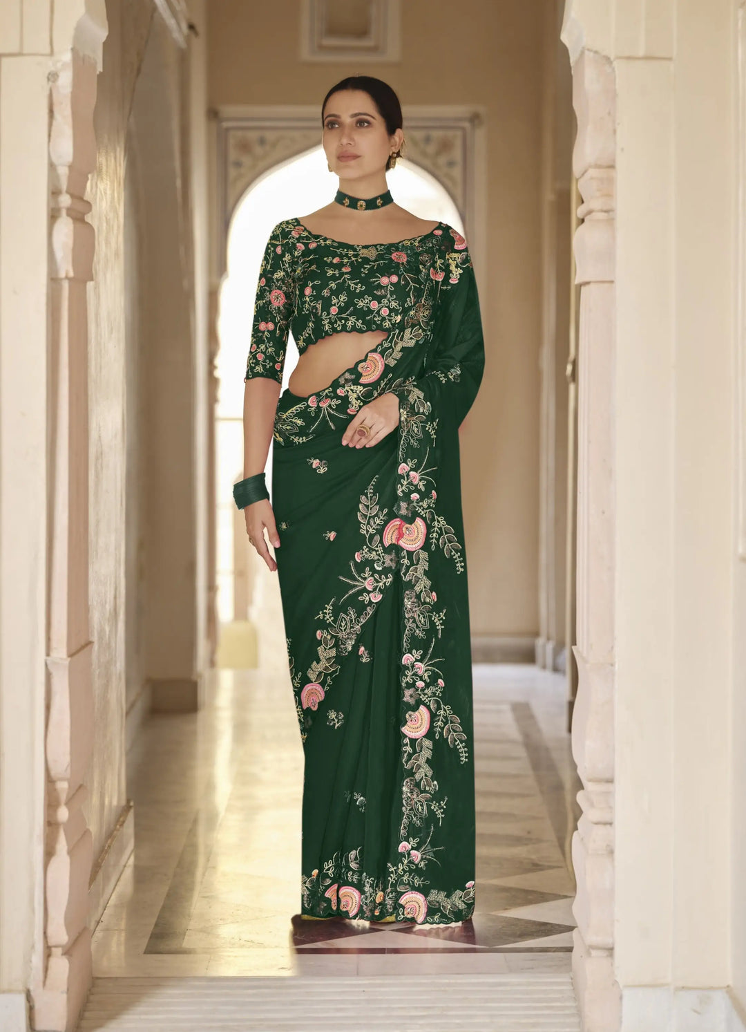Heavy Embroidered Organza Saree | Special Event & Wedding Elegance