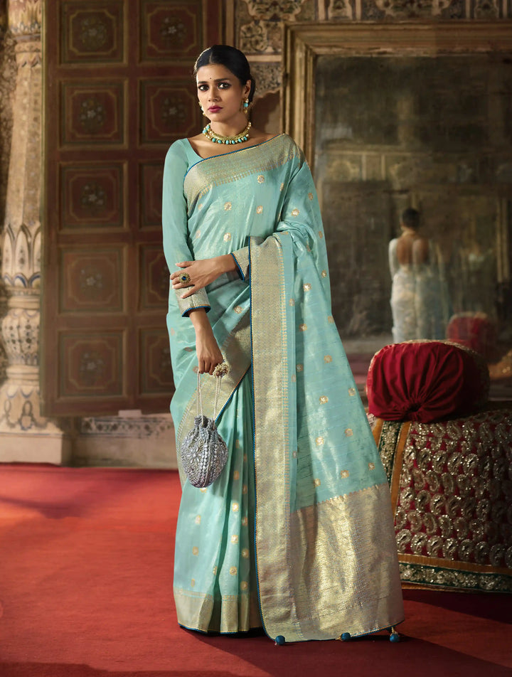 Silk Saree | Wevon Pallu Border Designer Saree for Traditional Wear