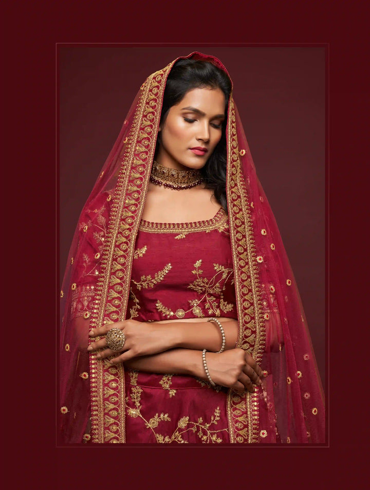 Elegant Art Silk Lehenga Choli | Soft Net Dupatta with Embroidery Work
