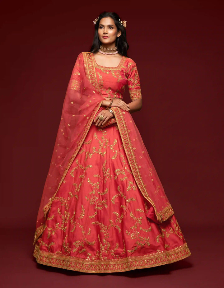 Elegant Art Silk Lehenga Choli | Soft Net Dupatta with Embroidery Work