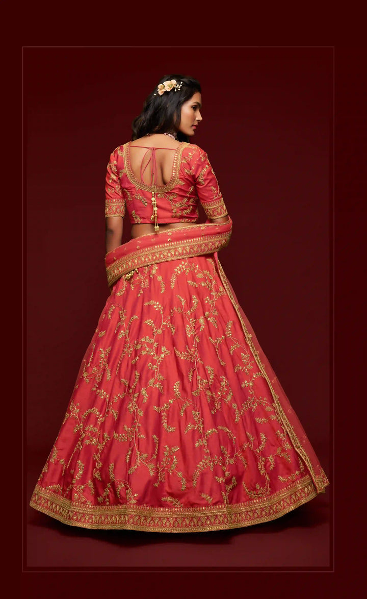 Elegant Art Silk Lehenga Choli | Soft Net Dupatta with Embroidery Work