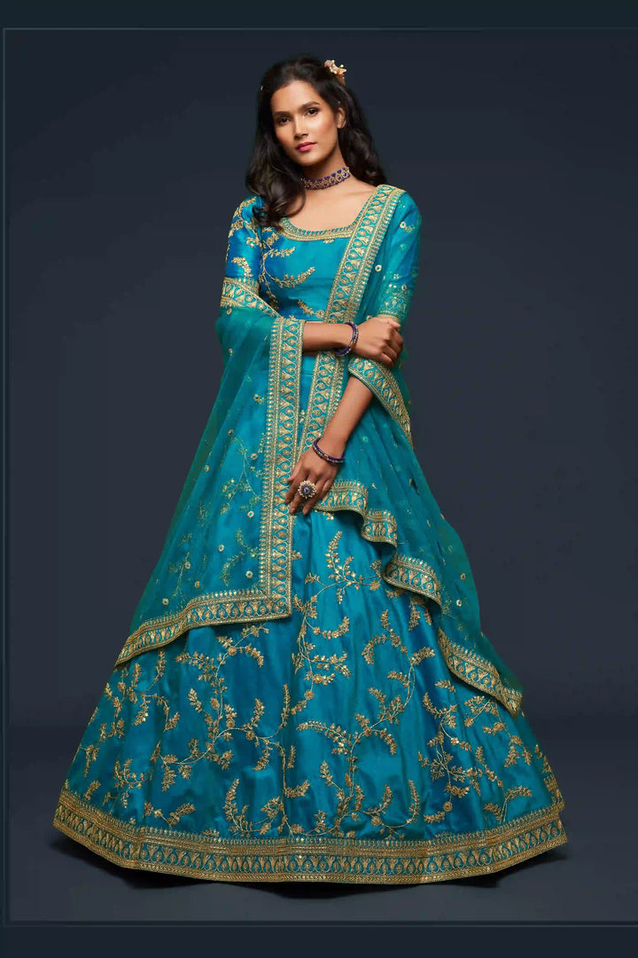 Elegant Art Silk Lehenga Choli | Soft Net Dupatta with Embroidery Work
