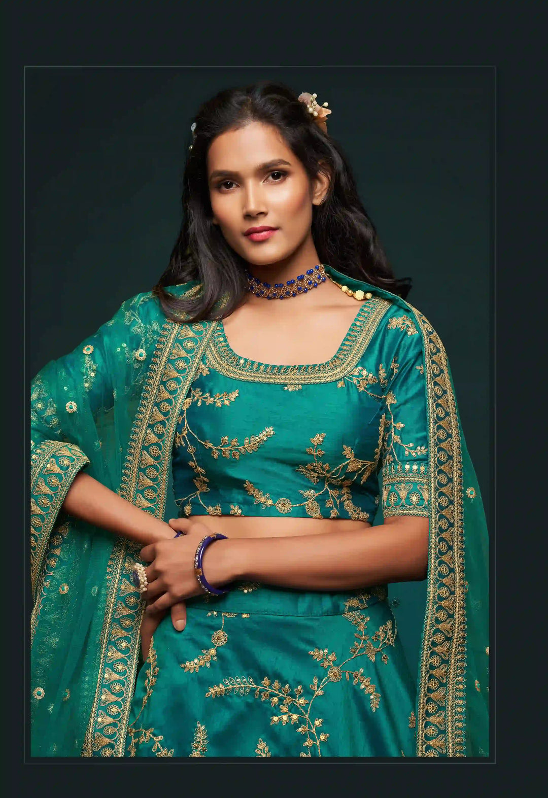 Elegant Art Silk Lehenga Choli | Soft Net Dupatta with Embroidery Work