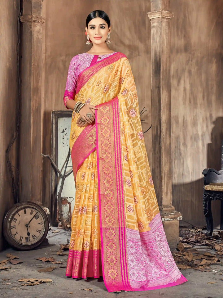 Classic Silk-Cotton Designer Saree | Traditional Weaving Party & Wedding Wear