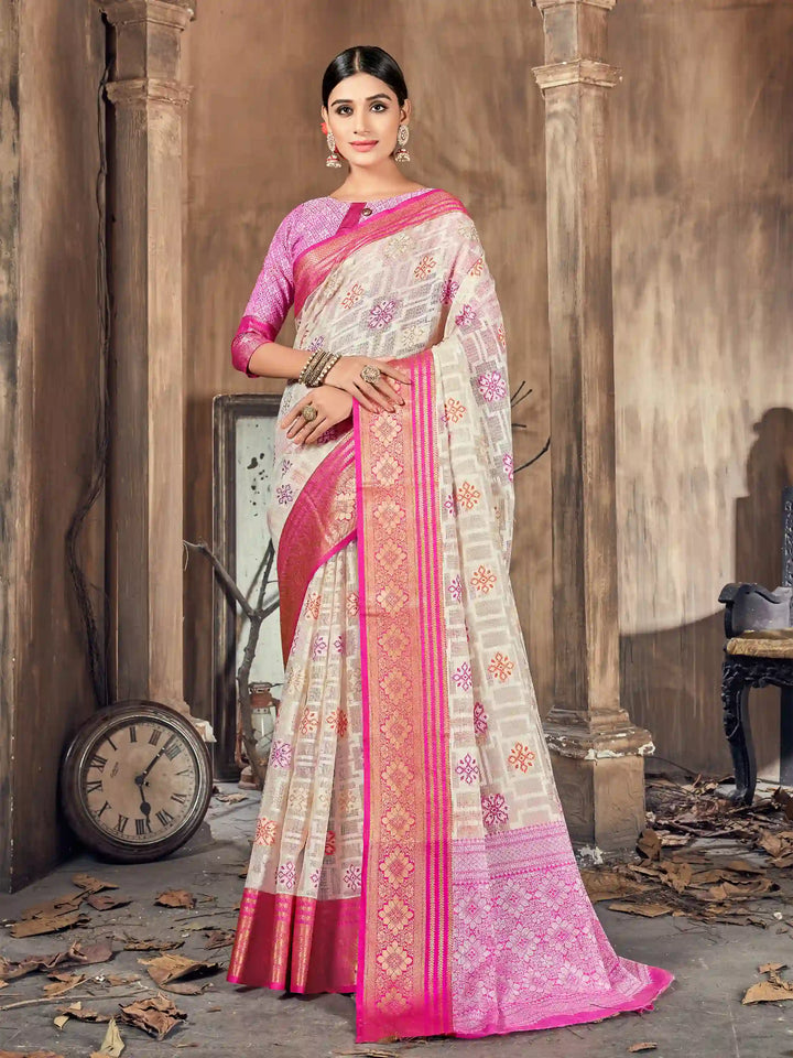 Classic Silk-Cotton Designer Saree | Traditional Weaving Party & Wedding Wear