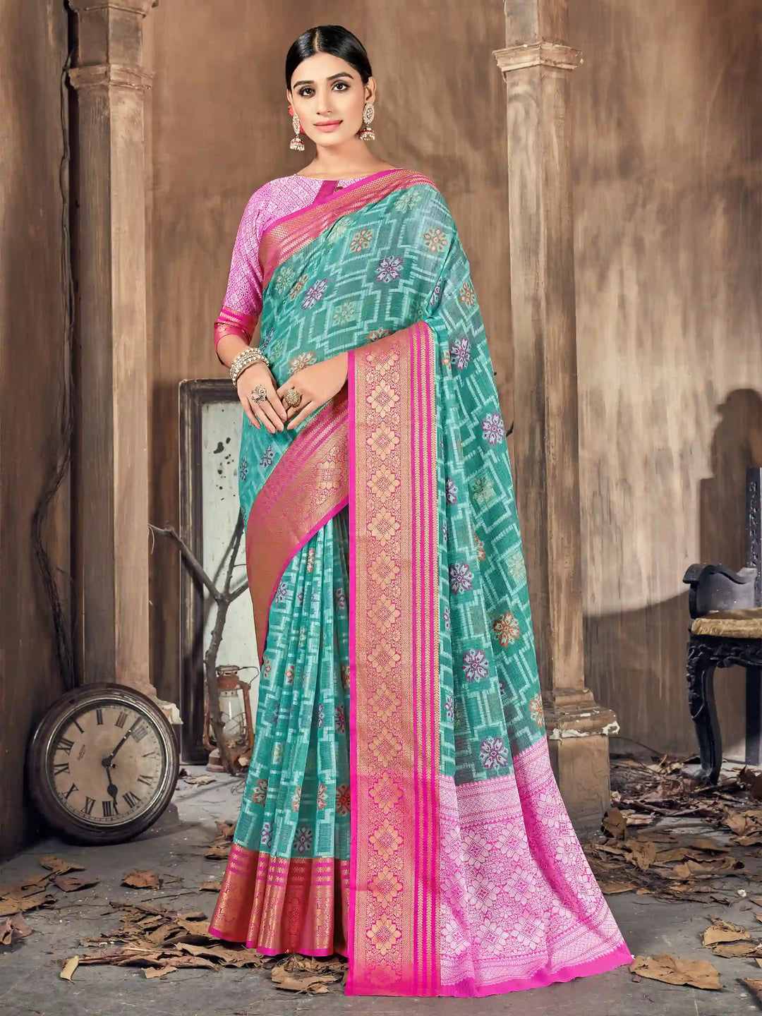 Classic Silk-Cotton Designer Saree | Traditional Weaving Party & Wedding Wear