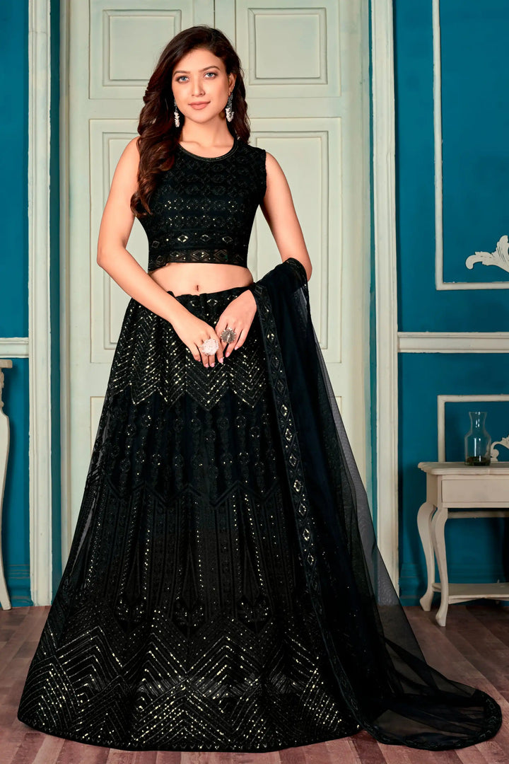 Designer Heavy Embroidery Net Lehenga | Bridal Party Wear for Special Events