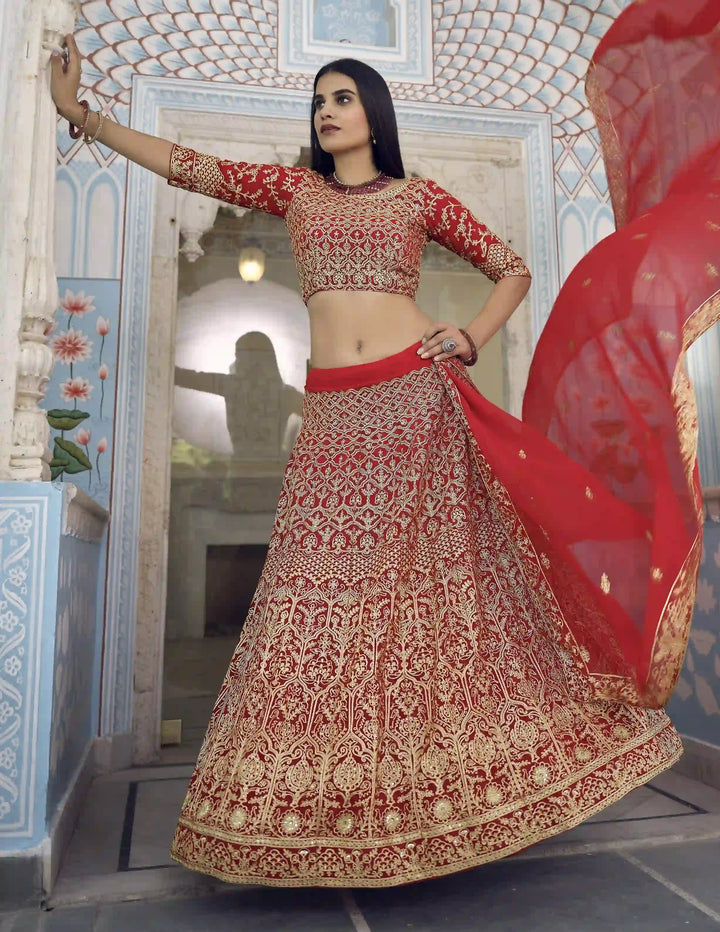 Designer Georgette Lehenga | Jari Embroidery Work for Wedding Events