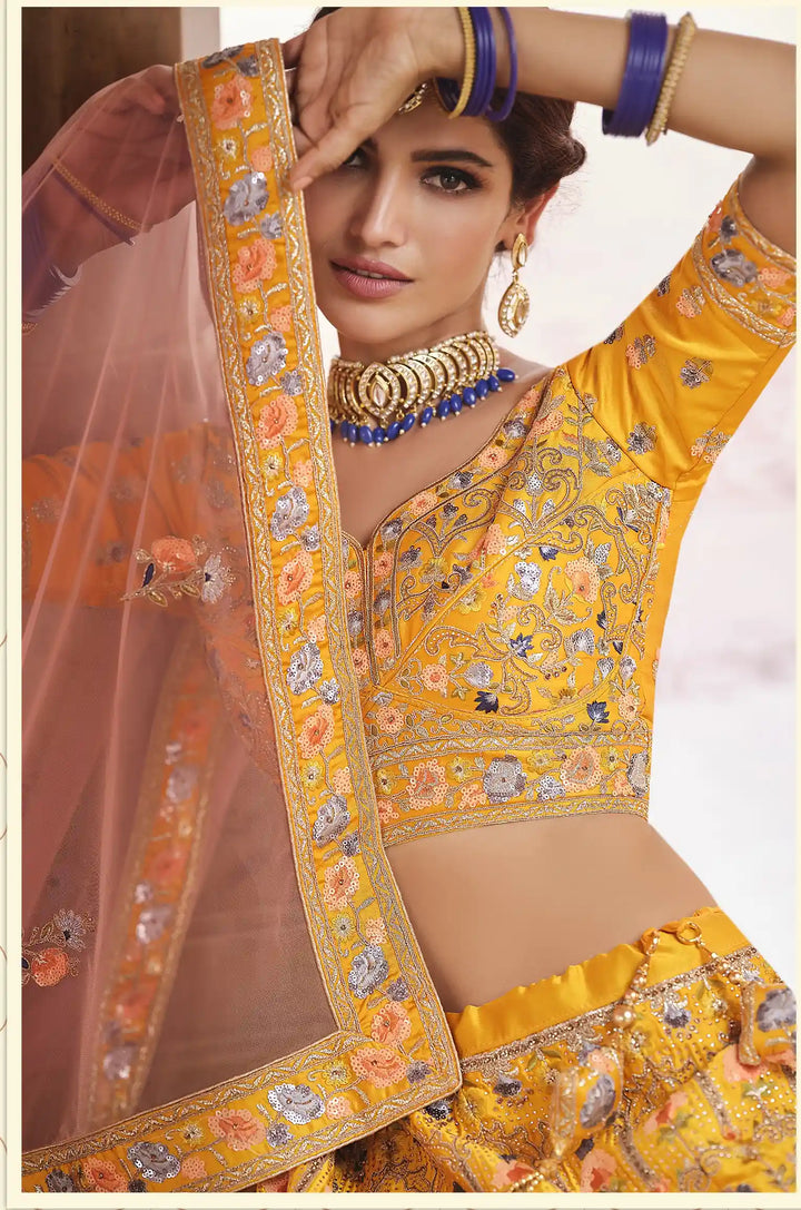 Crepe Lehenga with Dori & Sequins Embroidery | Wedding & Bridal Wear