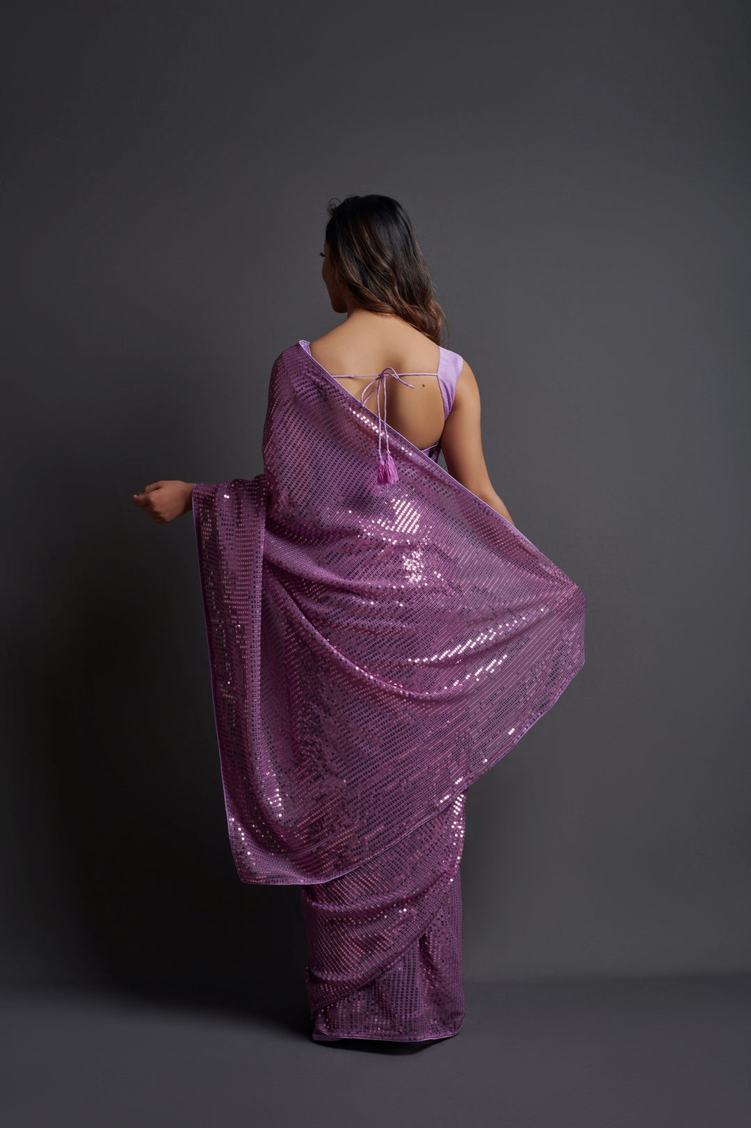 Designer Georgette Saree with Banglori Silk Blouse | Embroidered Sequins for Parties, and Special Events