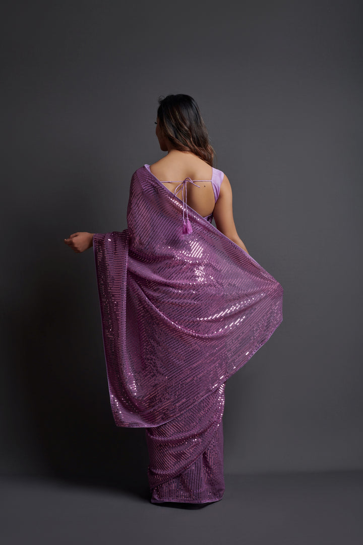 Designer Georgette Saree with Banglori Silk Blouse | Embroidered Sequins for Parties, and Special Events