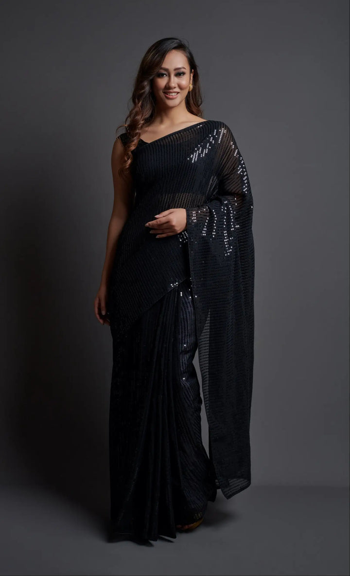 Designer Georgette Saree | Banglori Silk Blouse for Wedding Wear