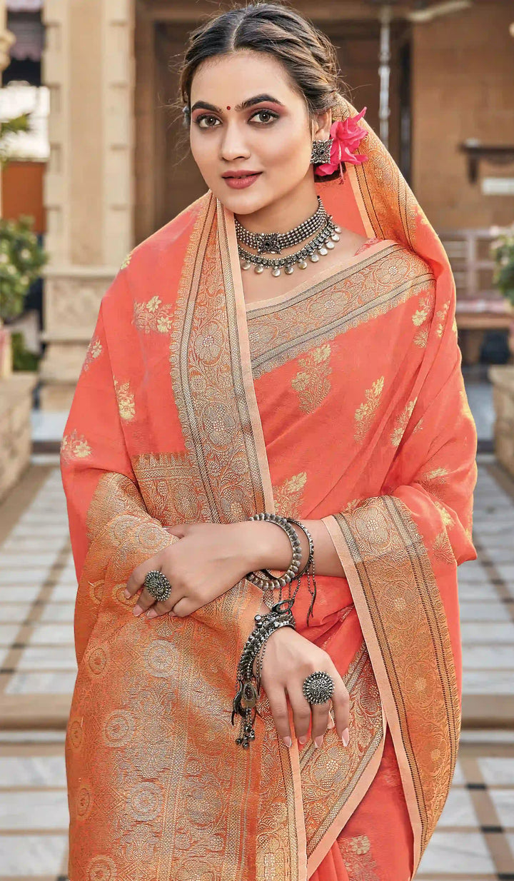 Exquisite Cotton Saree with | Unmatched Beauty for Grand Occasions