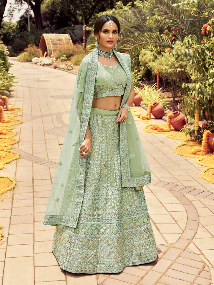 Elegant Organza Lehenga with Jari & Gotta Embroidery | Perfect for Weddings & Parties