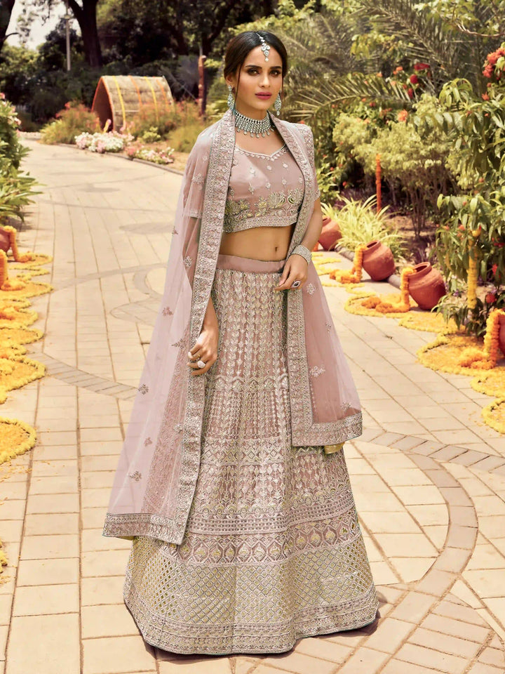 Elegant Organza Lehenga with Jari & Gotta Embroidery | Perfect for Weddings & Parties