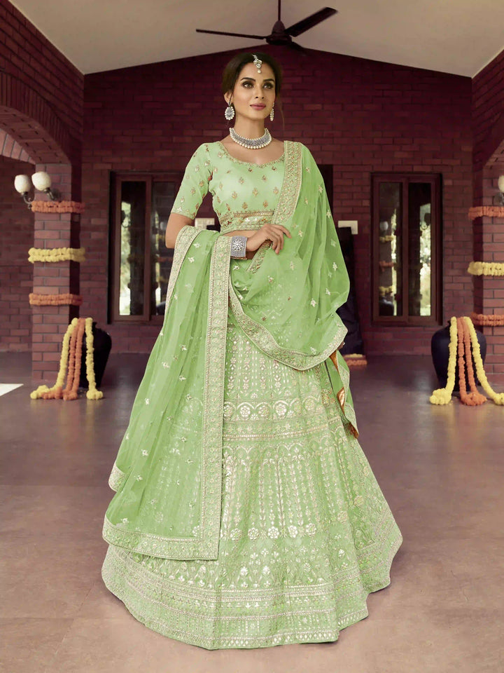 Organza Lehenga Choli Set | Jari, Thread & Gotta Embroidery for Elegance