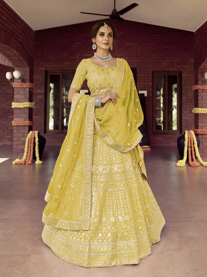 Organza Lehenga Choli Set | Jari, Thread & Gotta Embroidery for Elegance
