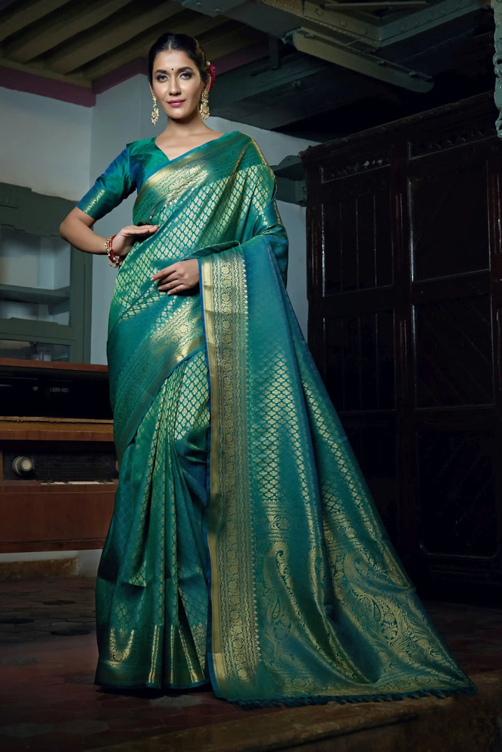 Stunning Kanjivaram Silk Saree with | Unmatched Beauty for Grand Occasions
