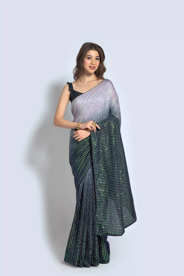 Stunning Georgette Saree with | Unmatched Beauty for Grand Occasions