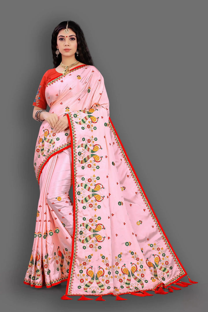 Radiant Crepe Silk Saree with | A Captivating Traditional Ensemble