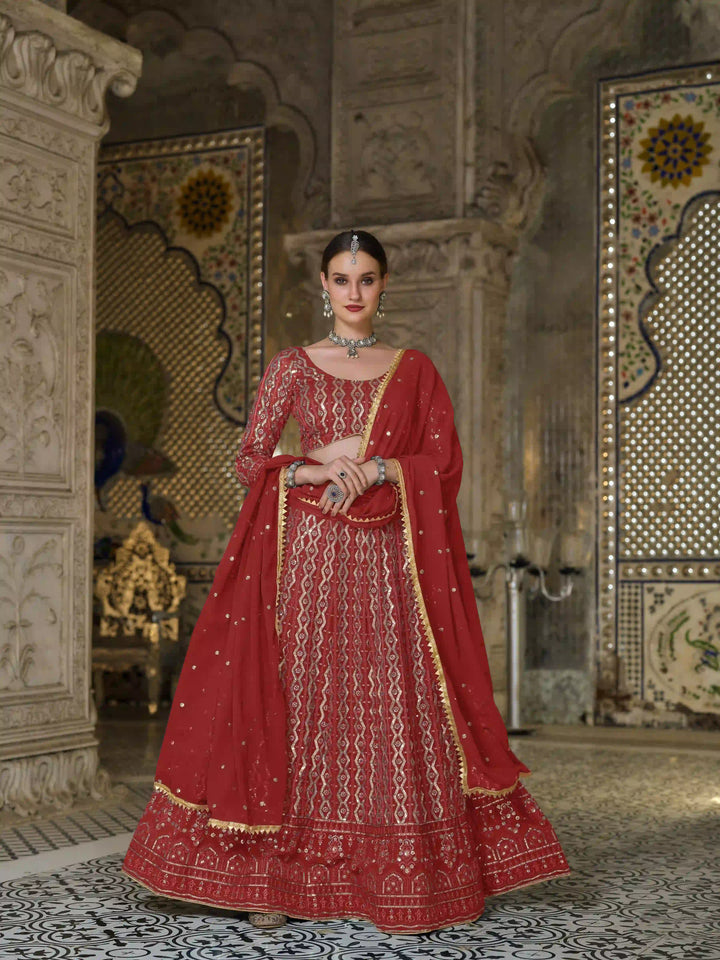 Beautiful Georgette Lehenga Choli | Heavy Sequins Embroidery Work