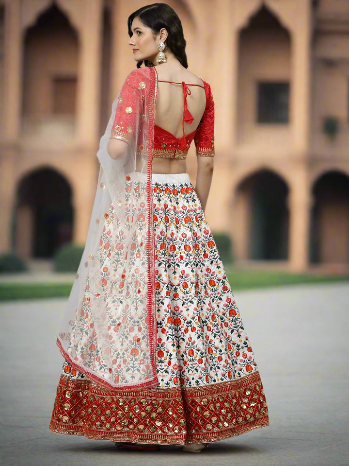 Elegant Art Silk Lehenga Choli | Heavy Designer Work & Net Dupatta