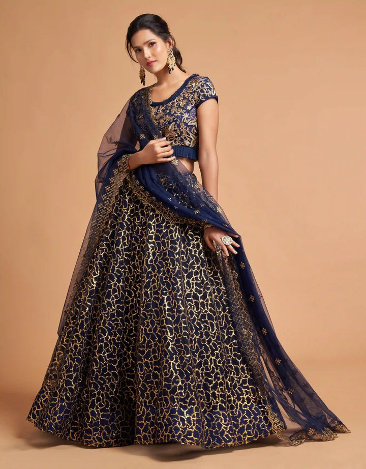 Elegant Soft-Net Lehenga with Jari & Embroidery for Weddings | Party Wear