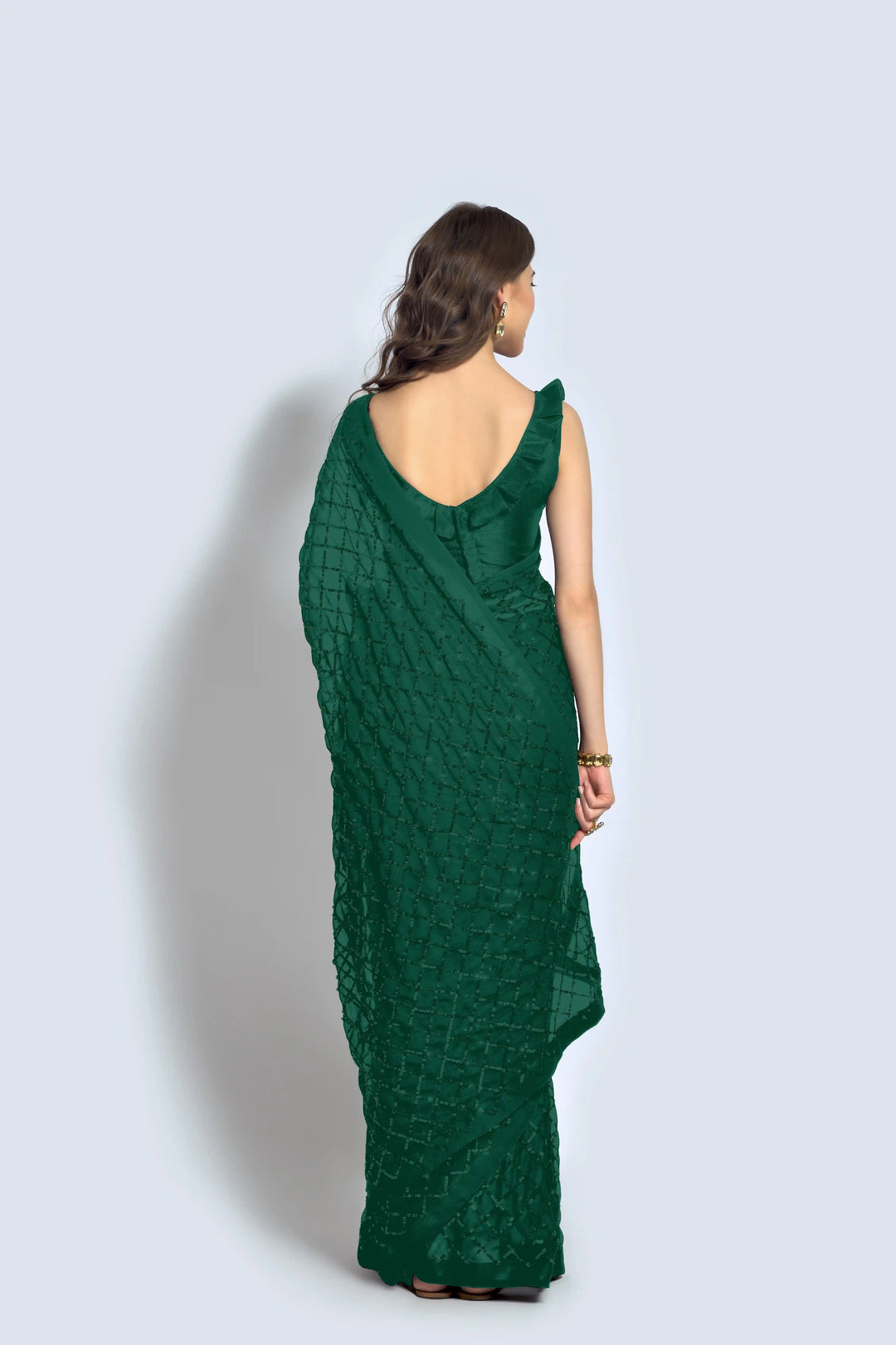 Designer Georgette Saree with Embroidered Banglori Silk Blouse | Party Wear & Festive