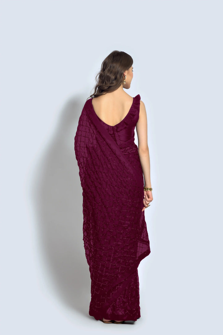 Designer Georgette Saree with Embroidered Banglori Silk Blouse | Party Wear & Festive
