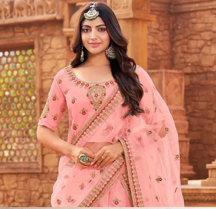 Beautiful Malai Satin Lehenga with Dupatta | An Exclusive Designer Masterpiece