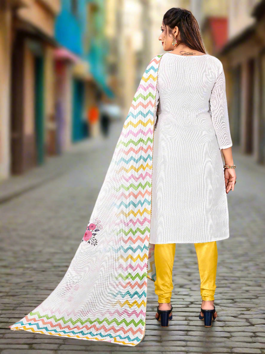 Kota-Checks Salwar Kameez | Digital Printed Three-Quarter Sleeve for Weddings