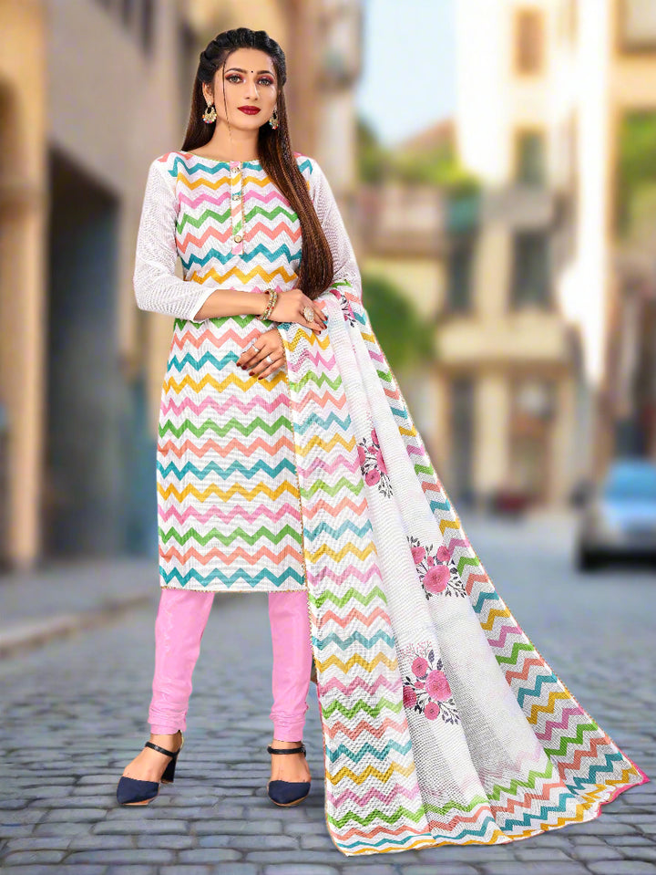 Kota-Checks Salwar Kameez | Digital Printed Three-Quarter Sleeve for Weddings