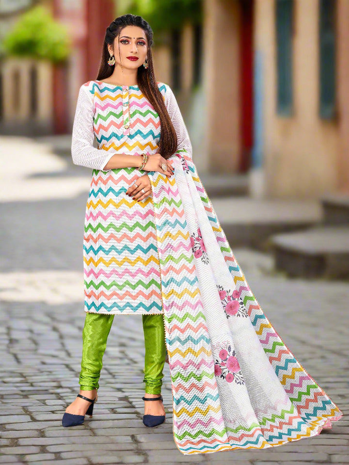 Kota-Checks Salwar Kameez | Digital Printed Three-Quarter Sleeve for Weddings