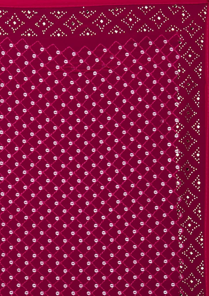 Georgette Saree with Satin Blouse | Sequined Embroidery for Weddings & Events