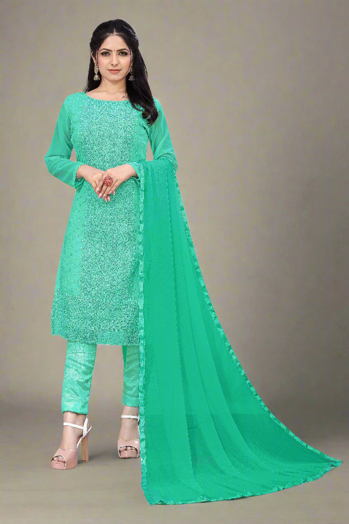 Elegant Georgette Suit for Women | Santoon Bottom & Designer Embroidery