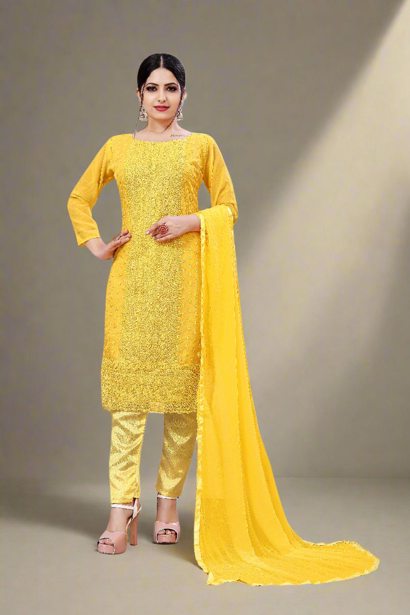 Elegant Georgette Suit for Women | Santoon Bottom & Designer Embroidery