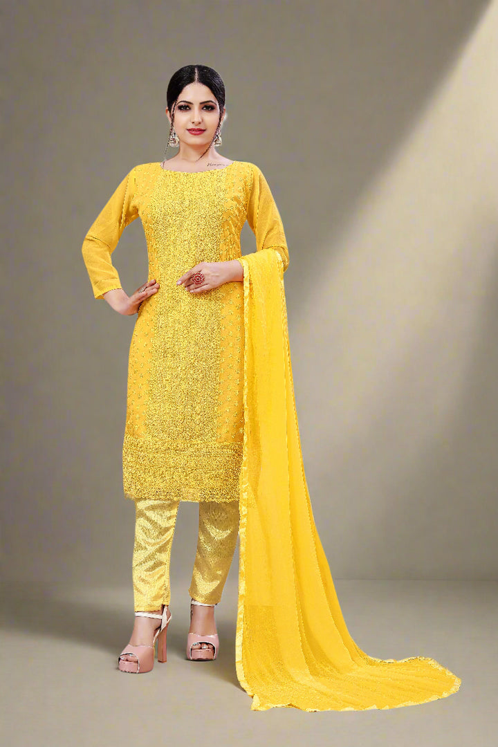 Elegant Georgette Suit for Women | Santoon Bottom & Designer Embroidery