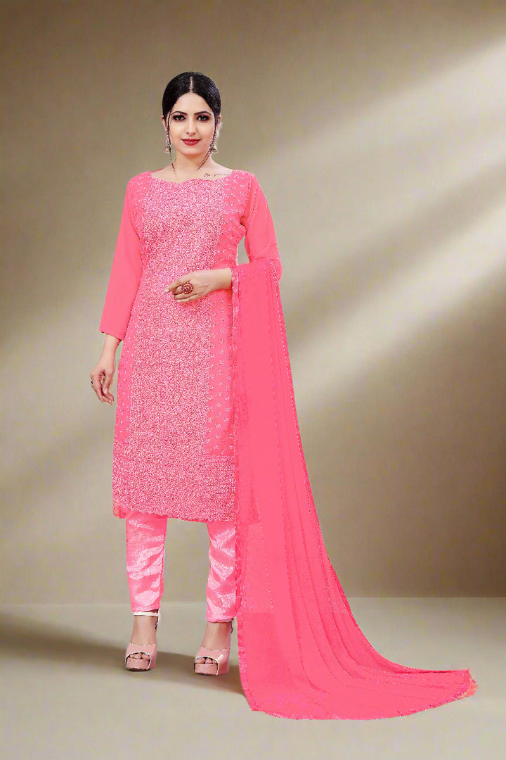 Elegant Georgette Suit for Women | Santoon Bottom & Designer Embroidery