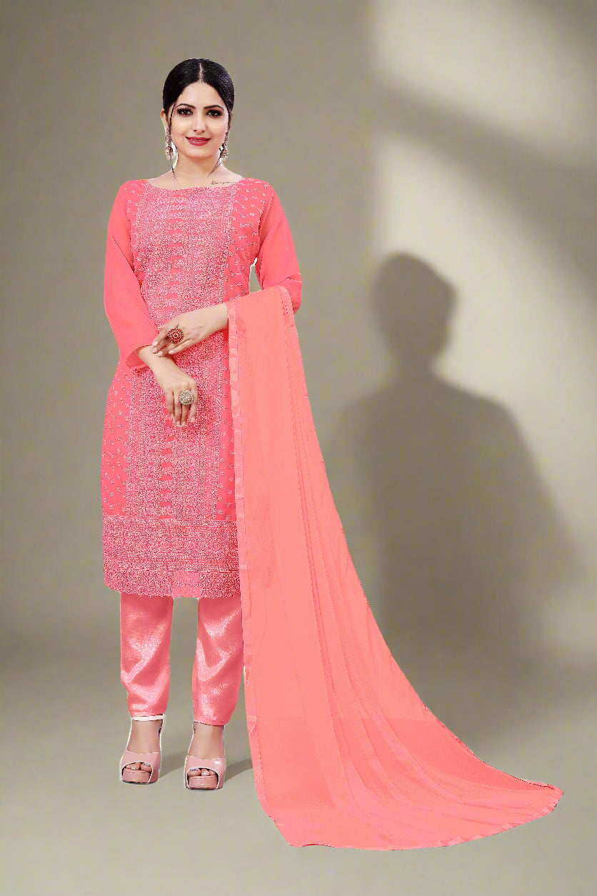 Elegant Georgette Suit for Women | Santoon Bottom & Designer Embroidery