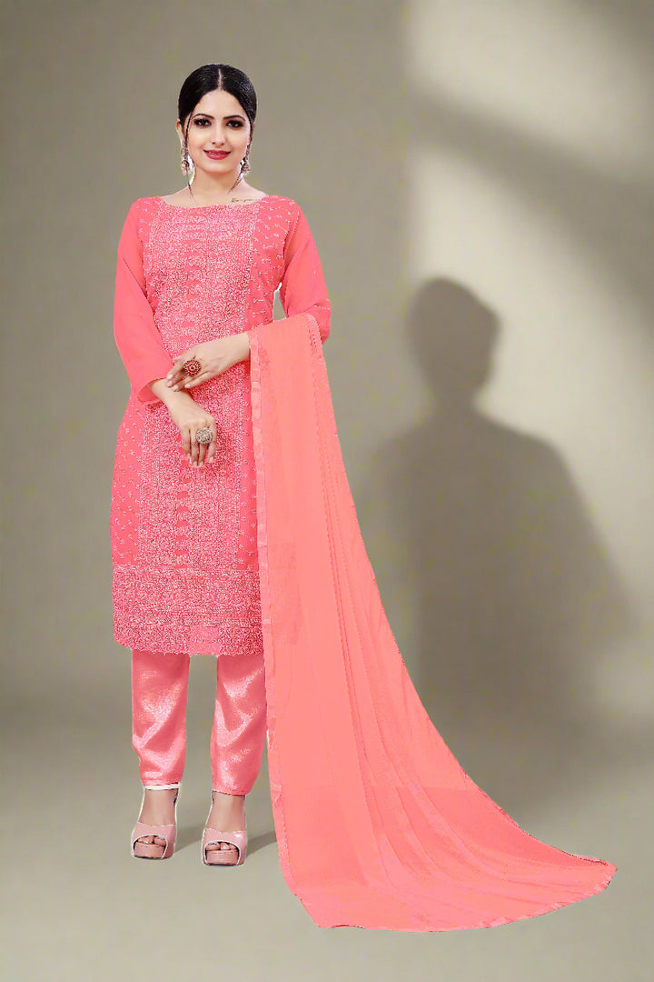 Elegant Georgette Suit for Women | Santoon Bottom & Designer Embroidery