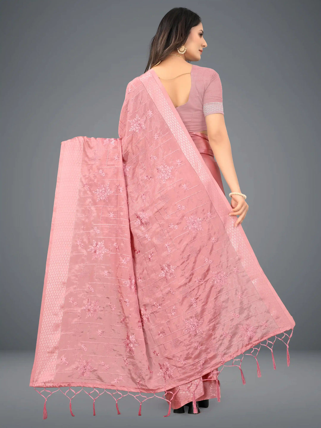 Chinon Heavy Embroidery Saree | Traditional Wedding & Party Wear