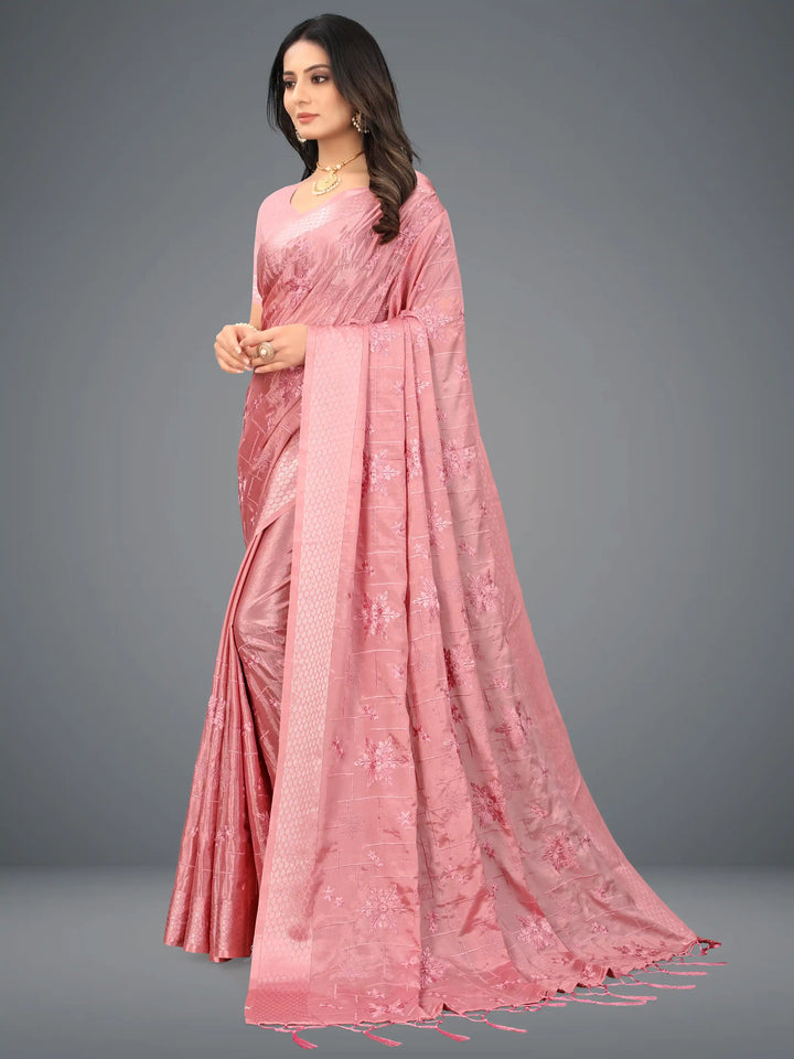 Chinon Heavy Embroidery Saree | Traditional Wedding & Party Wear