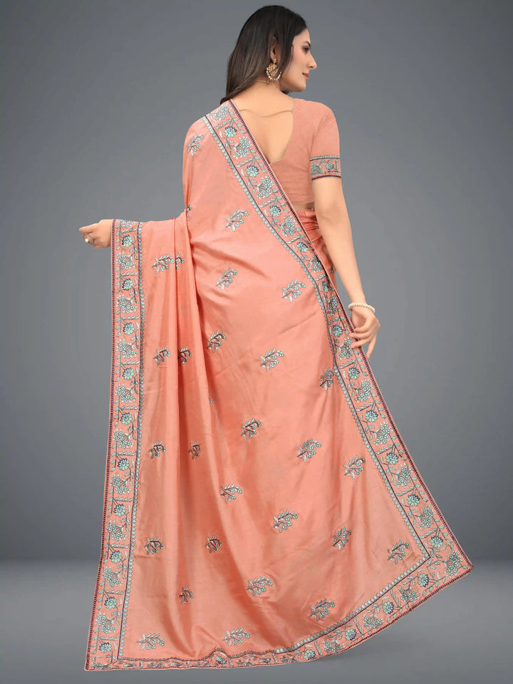 Dola-Silk Heavy Embroidery Saree | Traditional Wedding Party Festive Wear