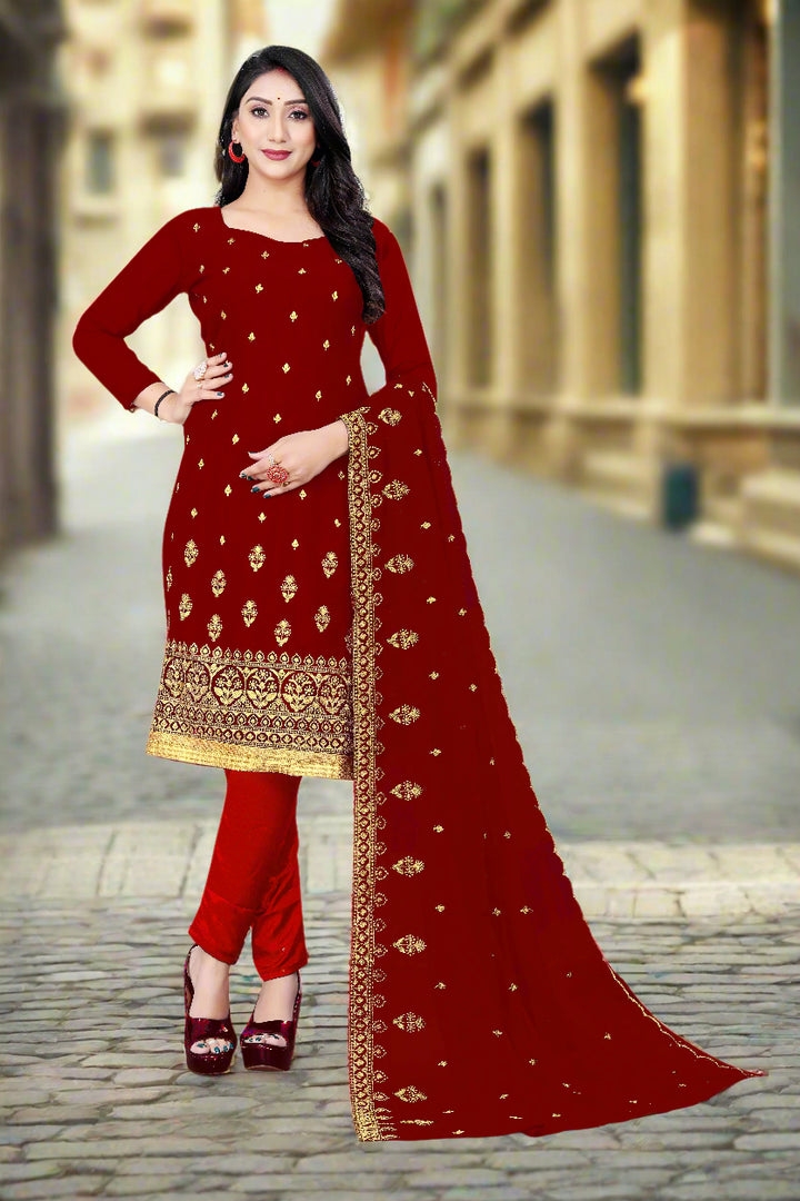 Georgette Salwar Suit | Santoon Bottom with Designer Jari Embroidery for festive events