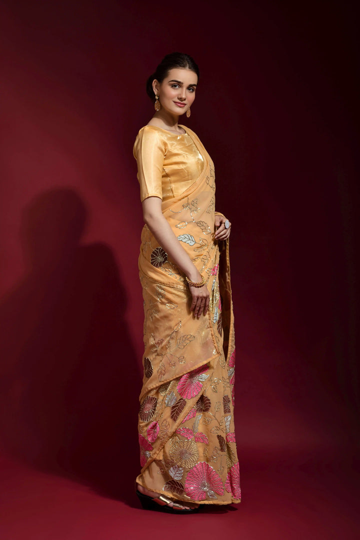 Sequins Embroidered Georgette Saree | Ideal Wedding & Party Wear with Style