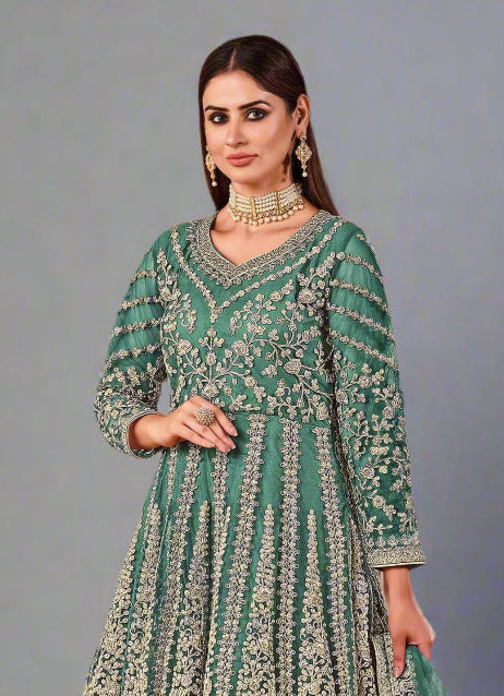 Butterfly Net Anarkali Suit with Heavy Sequins & Hand Work