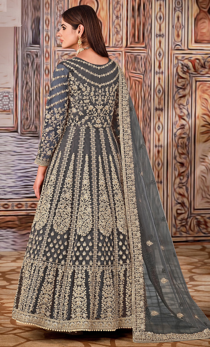Butterfly Net Anarkali Suit with Heavy Sequins & Hand Work